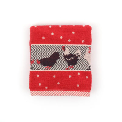 Bunzlau Castle Keukenhanddoek Chickens Red