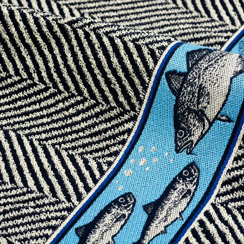 Bunzlau Castle Keukenhanddoek Fish Dark Blue