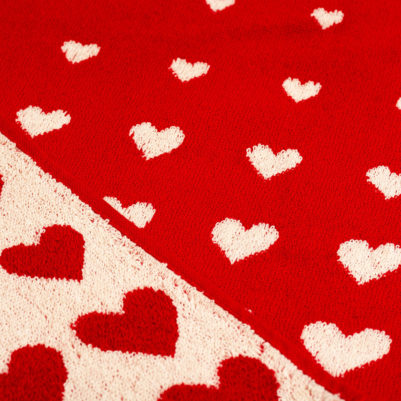 Bunzlau Castle Keukenhanddoek Hearts Red