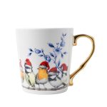 Heinen Delfts Blauw Mok Bosvogels Kerst