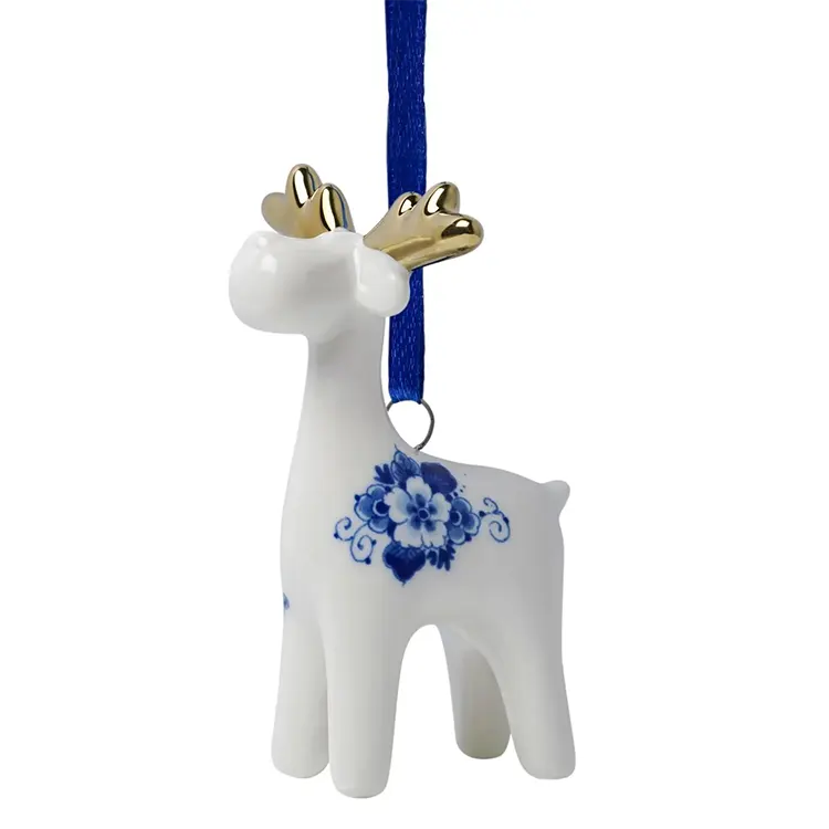 Heinen Delfts Blauw Kersthanger Rendier