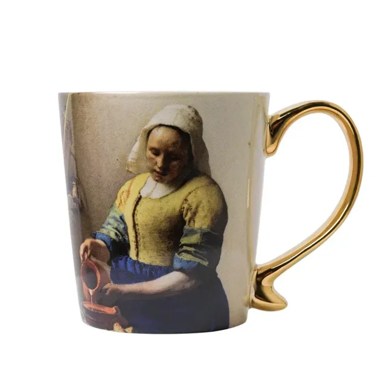 Heinen Delfts Blauw Mok het melkmeisje