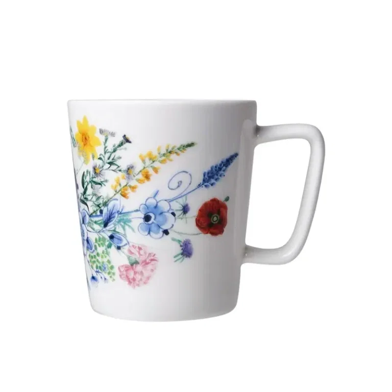 Heinen Delfts Blauw koffieMokje Wildbloemen Bloementuintje